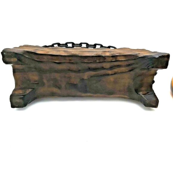 Alder Wood With Amber Glass  and Wrought Iron Handle Cruet Set- Oil & Vinegar - Picture 6 of 10